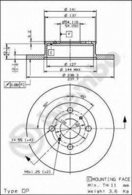 Тормозной диск BREMBO 08.5864.10