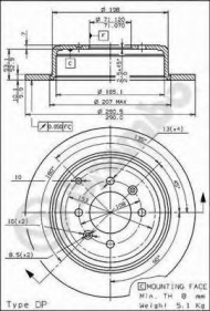 Тормозной диск BREMBO 08.6931.10