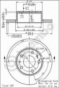 Тормозной диск BREMBO 08.7300.10