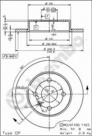 Тормозной диск BREMBO 08.7626.10