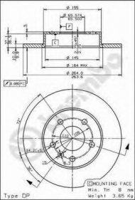 Тормозной диск BREMBO 08.7627.10