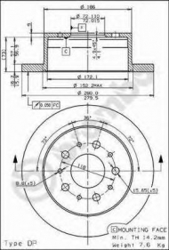 Тормозной диск BREMBO 08.8094.30