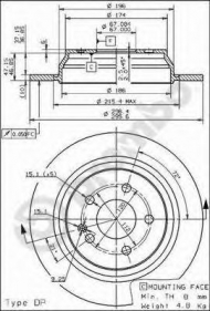 Тормозной диск BREMBO 08.8405.10