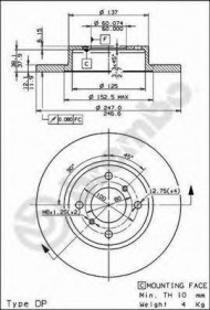 Тормозной диск BREMBO 08.8705.10