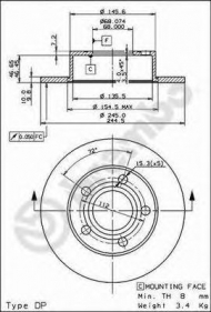 Тормозной диск BREMBO 08.9083.11