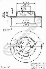 Тормозной диск BREMBO 08.9371.10