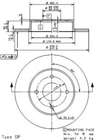 Тормозной диск BREMBO 08.9461.10