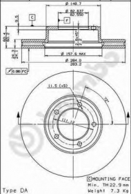 Тормозной диск BREMBO 09.3825.10