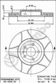 Тормозной диск BREMBO 09.4939.76