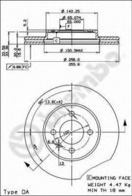 Тормозной диск BREMBO 09.5166.14