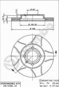 Тормозной диск BREMBO 09.5166.75