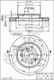 Тормозной диск BREMBO 09.5252.10
