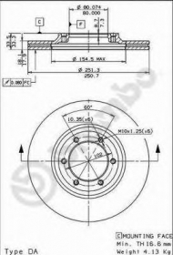 Тормозной диск BREMBO 09.5499.10