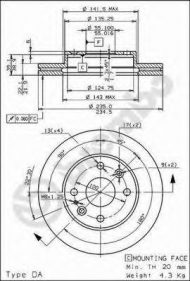 Тормозной диск BREMBO 09.5581.20