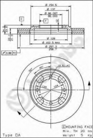 Тормозной диск BREMBO 09.5587.10
