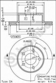 Тормозной диск BREMBO 09.5649.10