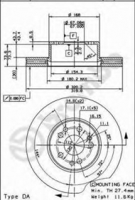 Тормозной диск BREMBO 09.5704.20