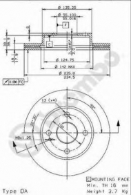 Тормозной диск BREMBO 09.5869.14
