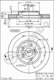 Тормозной диск BREMBO 09.6708.10