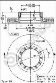 Тормозной диск BREMBO 09.6739.10