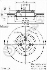 Тормозной диск BREMBO 09.6766.10