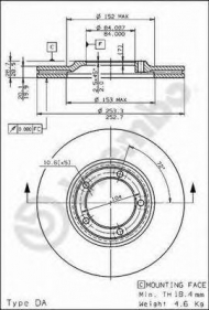 Тормозной диск BREMBO 09.6804.10
