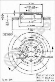 Тормозной диск BREMBO 09.6905.10