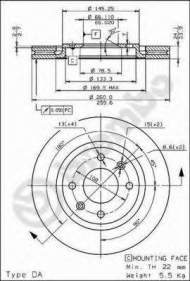 Тормозной диск BREMBO 09.6932.10