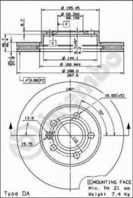 Тормозной диск BREMBO 09.6934.14