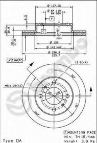 Тормозной диск BREMBO 09.7056.10