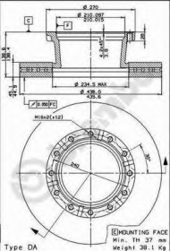 Тормозной диск BREMBO 09.7183.40