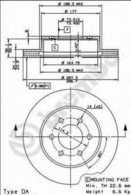 Тормозной диск BREMBO 09.7650.11