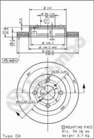 Тормозной диск BREMBO 09.7825.10