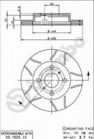 Тормозной диск BREMBO 09.7825.75
