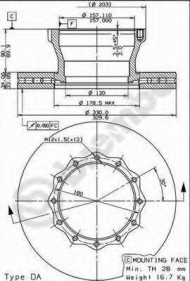 Тормозной диск BREMBO 09.8172.10