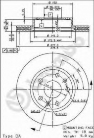 Тормозной диск BREMBO 09.8609.11