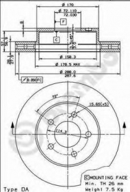 Тормозной диск BREMBO 09.8864.11