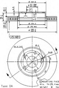 Тормозной диск BREMBO 09.9362.14