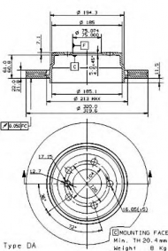 Тормозной диск BREMBO 09.9573.11