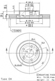 Тормозной диск BREMBO 09.9825.20