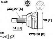 Шарнир PEX 10.020
