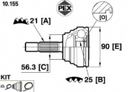 Шарнир PEX 10.155