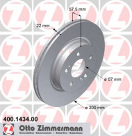 Тормозной диск ZIMMERMANN 400.1434.00