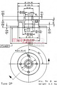 Тормозной диск METZGER 14133 E