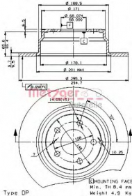 Тормозной диск METZGER 6411.00