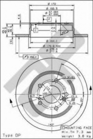 Тормозной диск METZGER 14845 V