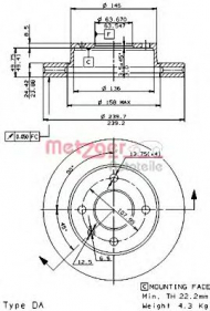 Тормозной диск METZGER 20354 E