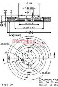 Тормозной диск METZGER 20430 V