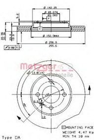 Тормозной диск METZGER 24217 E