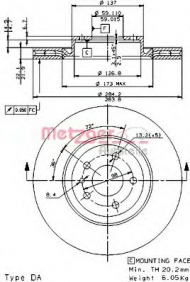 Тормозной диск METZGER 24243 V